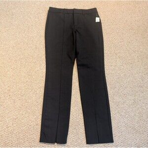 Old Navy High Rise Pixie Split Hem Pants Womens 8 Black  Stretch Classic Preppy